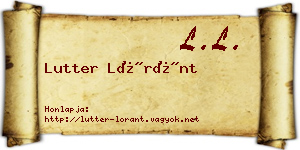 Lutter Lóránt névjegykártya