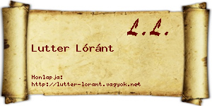 Lutter Lóránt névjegykártya